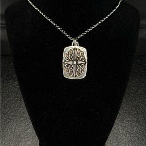 Chrome Hearts Floral Cross Dogtag Big Pendant Unisex Necklace